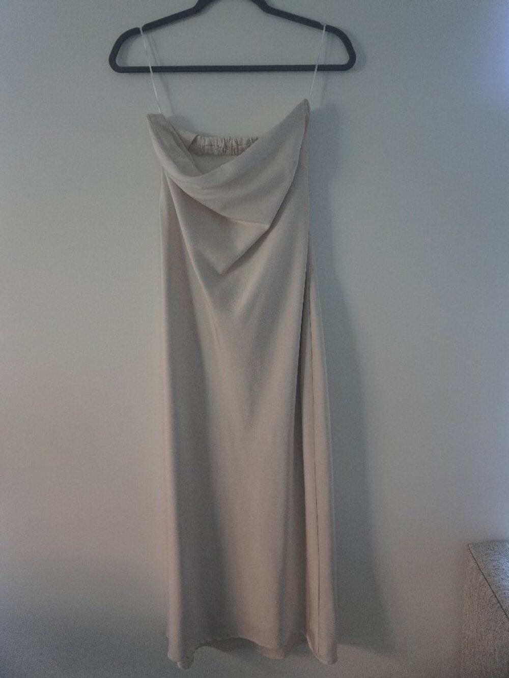Park & Fifth Belmont Dress Ivory Satin Maxi Size S